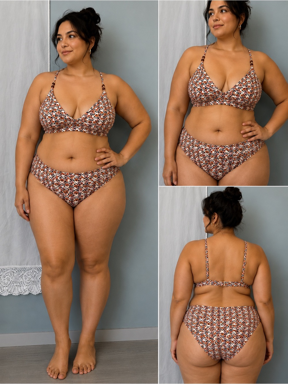 Shade & Shore Brown Geo Print Bikini